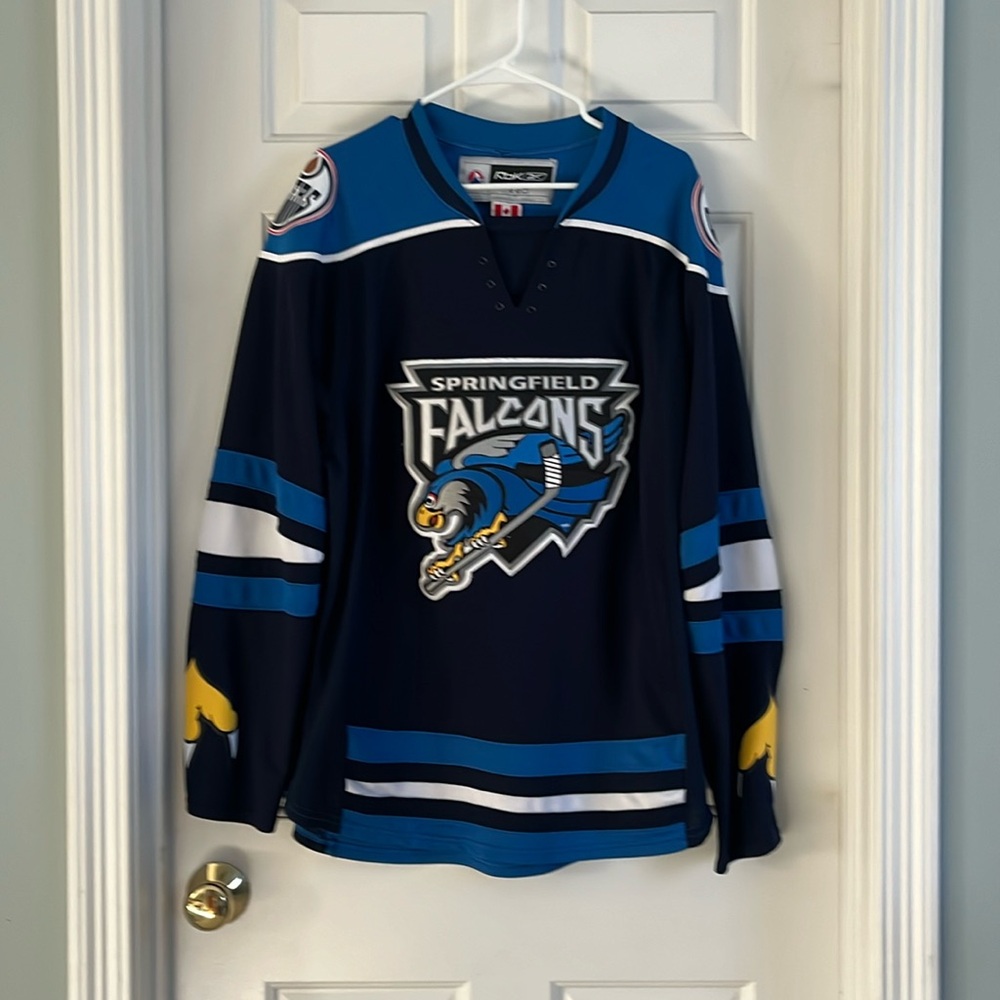 AHL Springfield Falcons/Oilers hockey jersey. Size large RBK / CCM madeinCanada